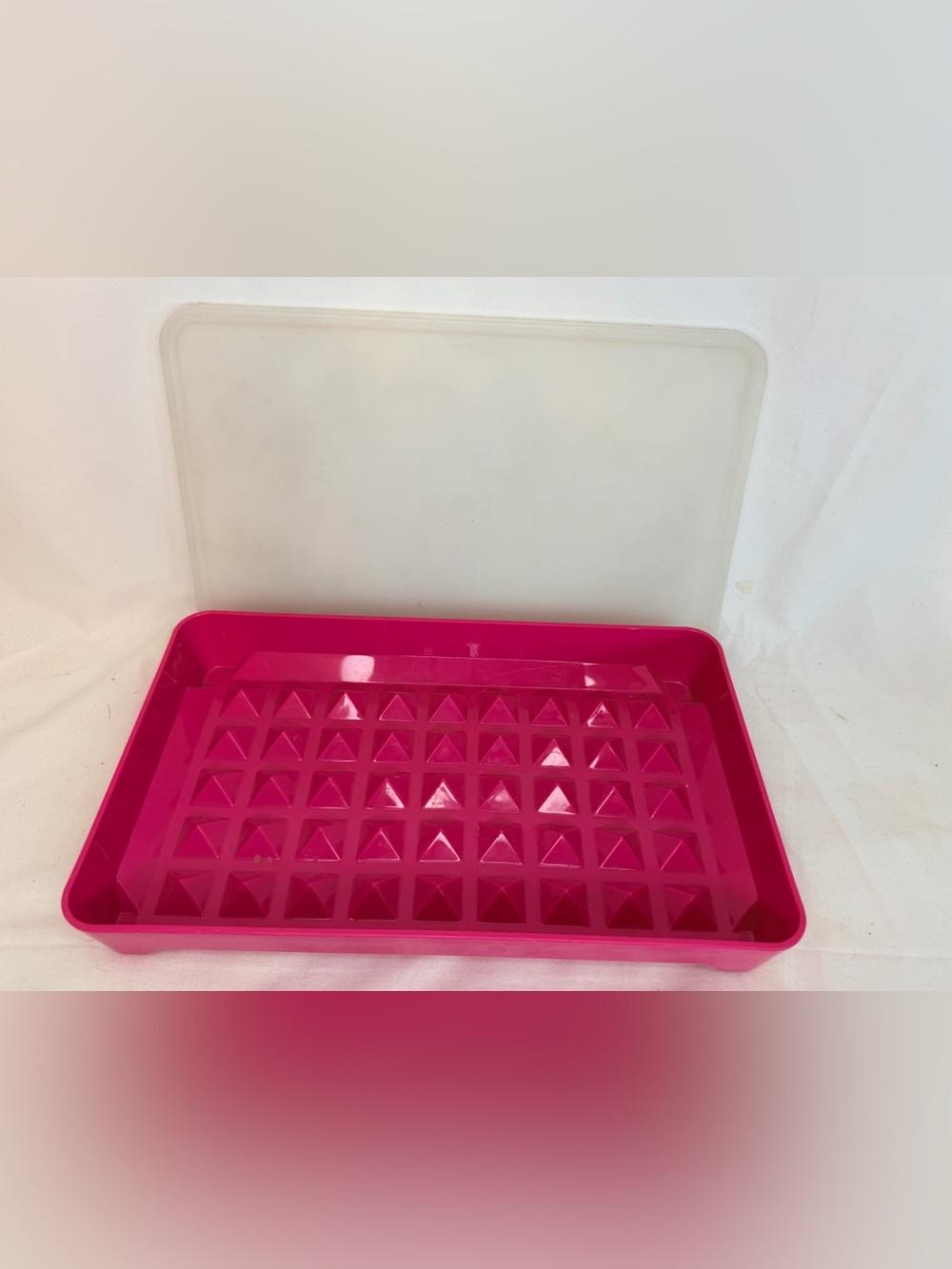 Tupperware #1292-8 & 1293-1 Deli Meat Bacon Storage Hot Pink 10" x 6" VTG NOS